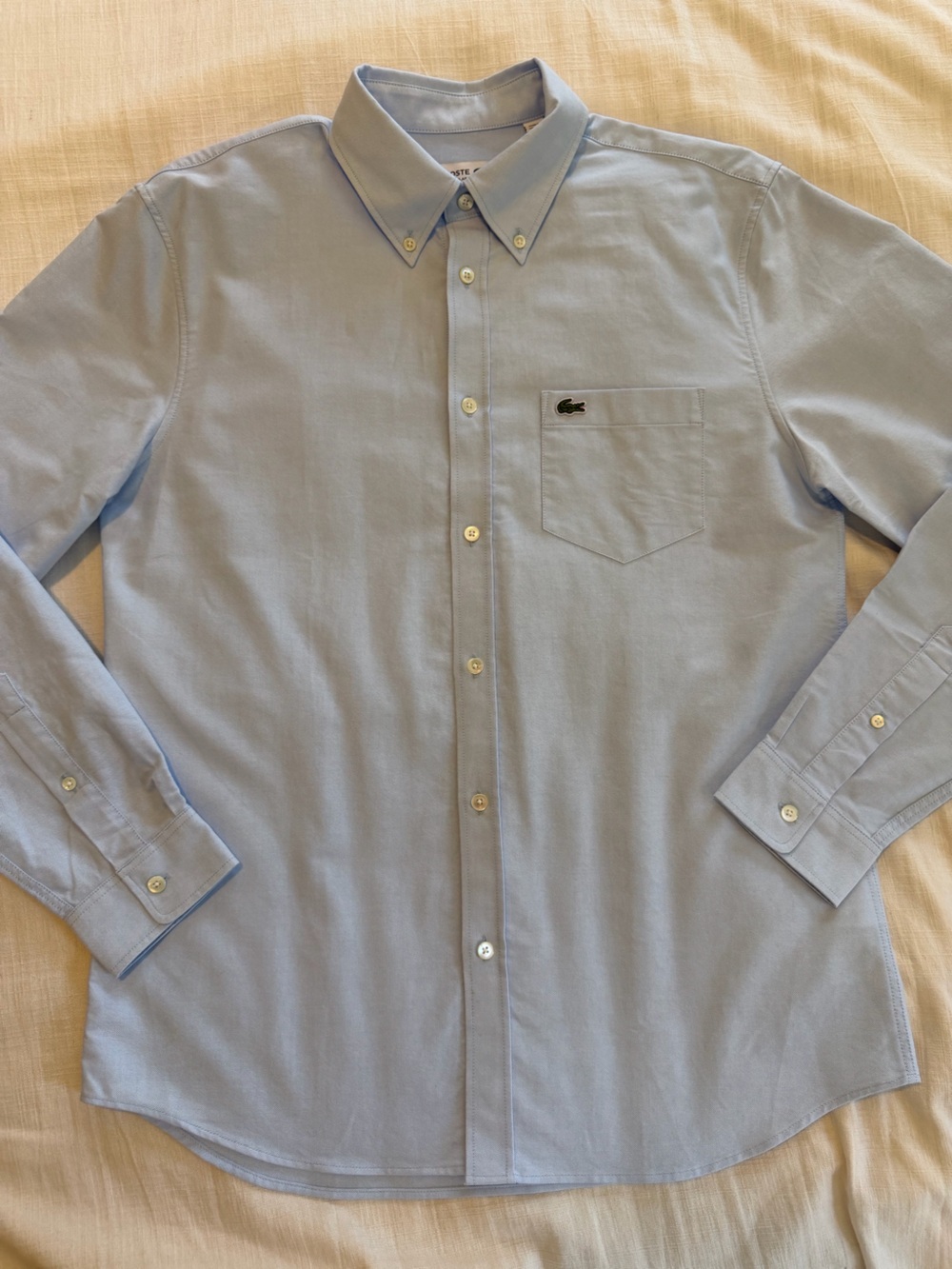 Lacoste NWT Regular Fit Oxford Cotton Shirt in Blue - Picture 2 of 13
